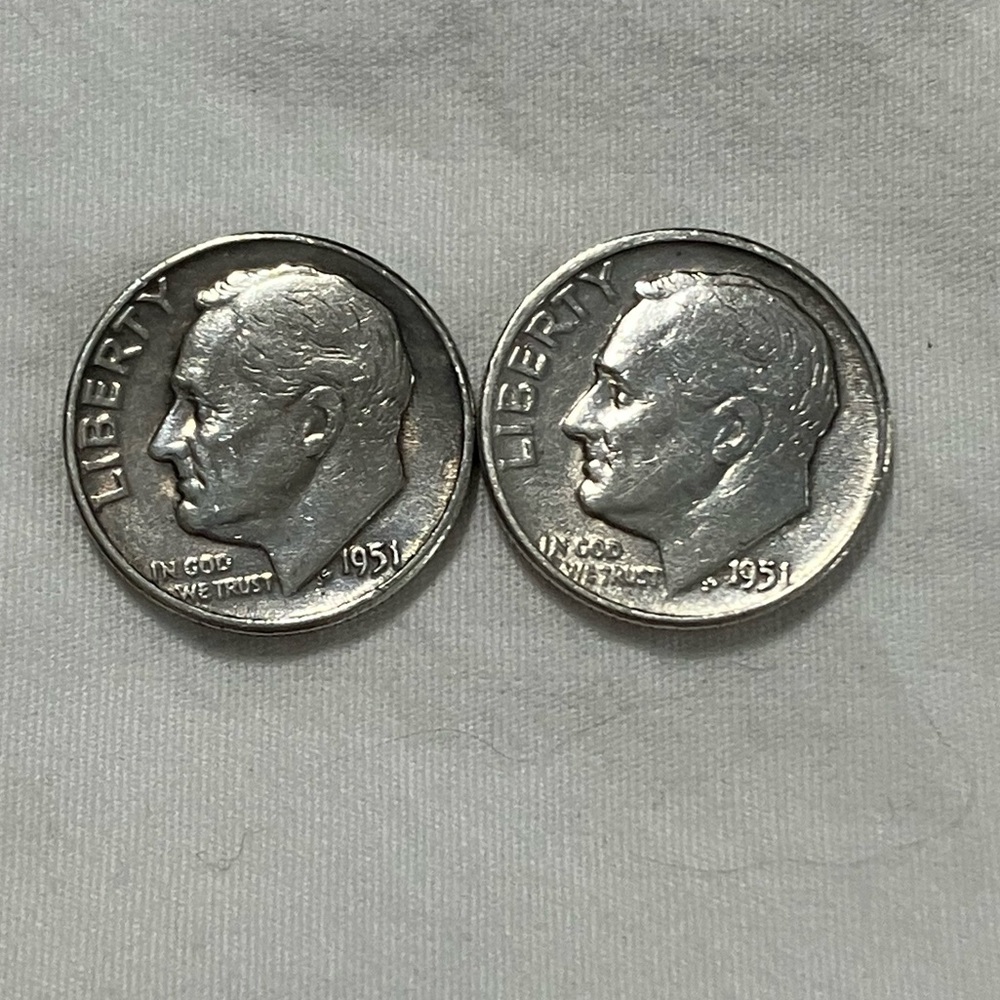 2 1951 Silver Ike Eisenhower Dimes